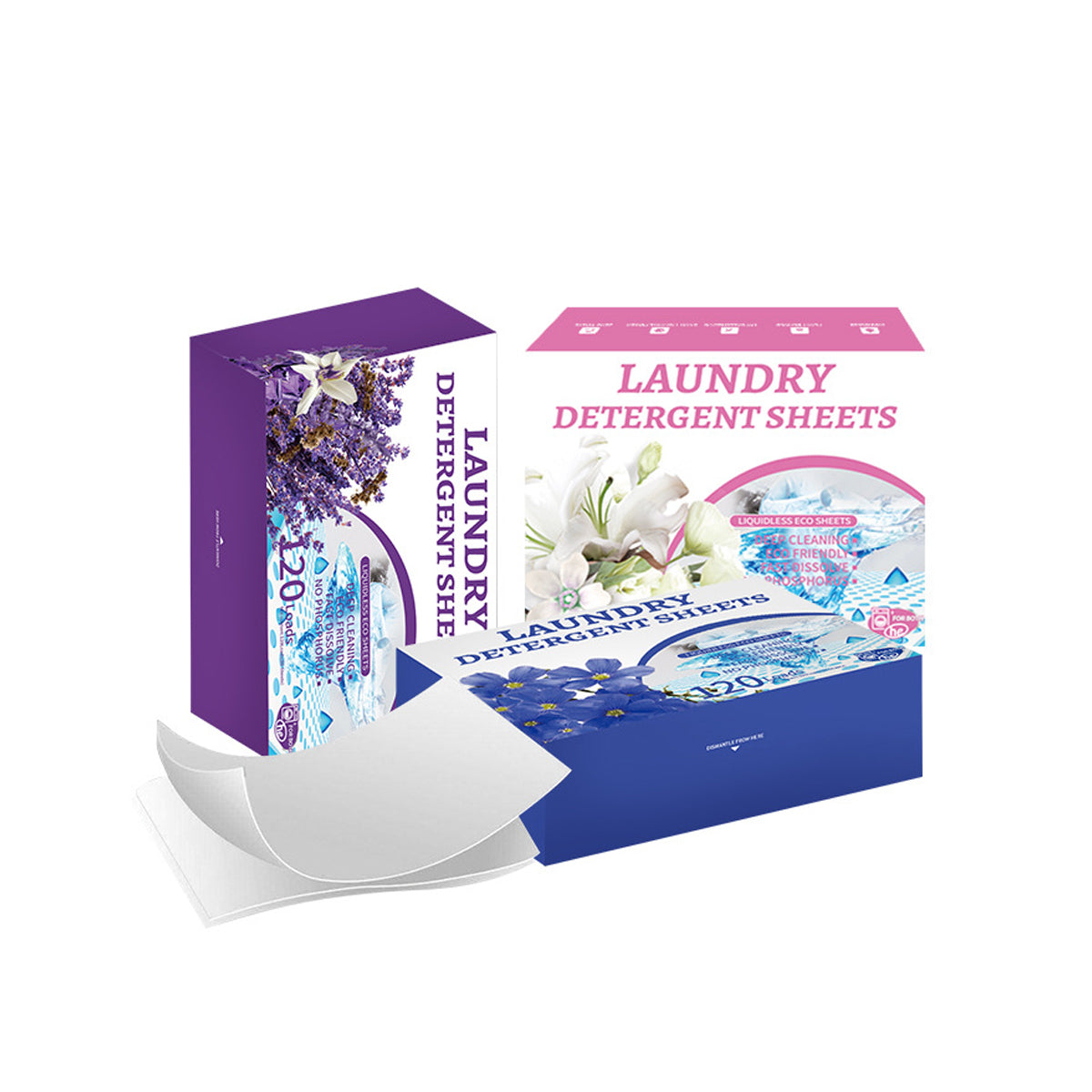 Laundry Cleaning Supplies: Laundry Tablets Set Portable Cleaning Pods Concentrated for Household Washing - Flax