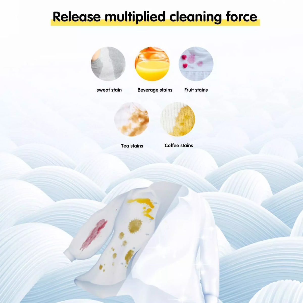 Laundry Cleaning Supplies: Laundry Tablets Set Portable Cleaning Pods Concentrated for Household Washing - Flax