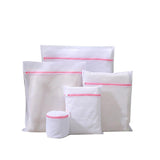 Laundry Baskets: 5pcs Zipper Mesh Laundry Bags Set Clothes Washing Organiser for Delicates - Pink