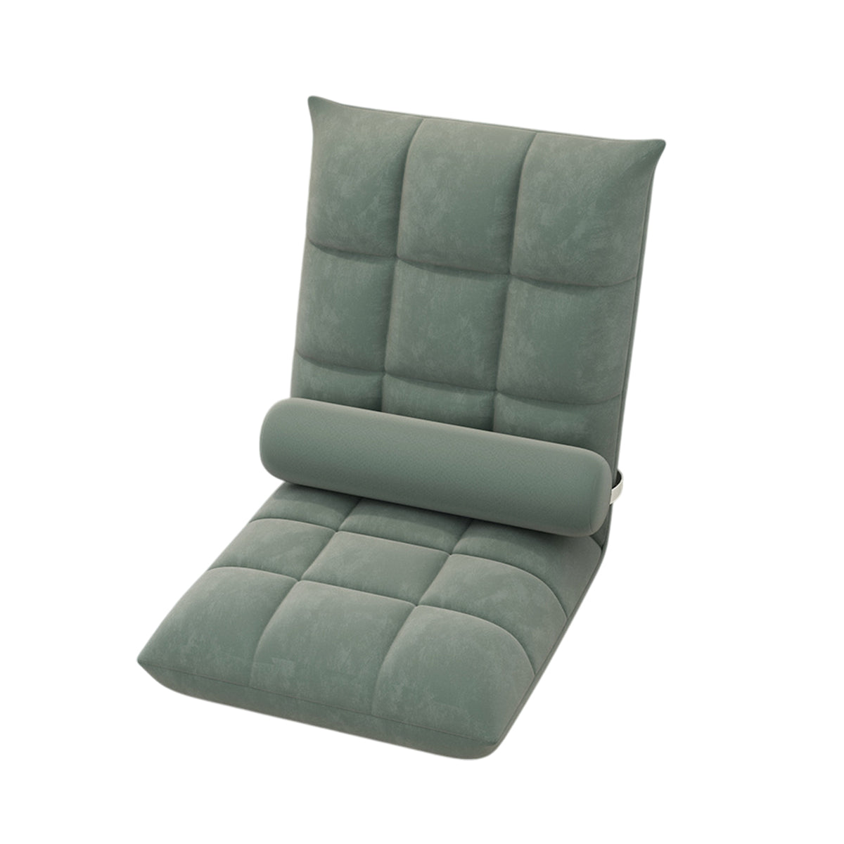 Floor Lounge Sofa Bed Chair with Lumbar Pillow Folding Adjustable Cushion - Orange