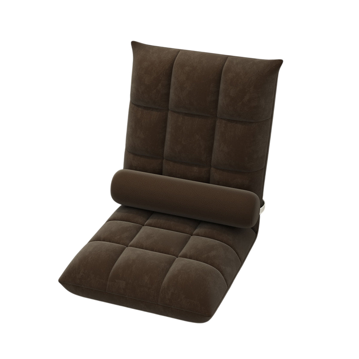 Floor Lounge Sofa Bed Chair with Lumbar Pillow Folding Adjustable Cushion - White