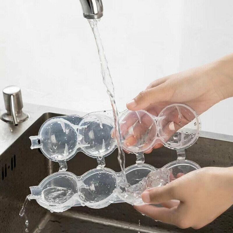 Food Storage: 2X Large Ice Ball Maker Cube Tray Big Silicone Mold Sphere Whiskey Round Mould