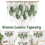 3D Wall Art: Cotton Rope Woven Leaves Tapestry Wall Hanging for Living Room Bedroom Decor