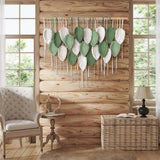 3D Wall Art: Cotton Rope Woven Leaves Tapestry Wall Hanging for Living Room Bedroom Decor