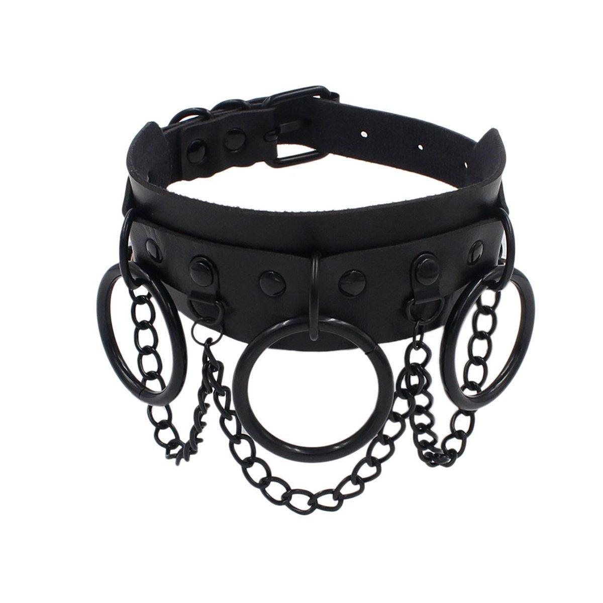 Men's Jewellery: PU Leather Collar Necklace Lock Chain Necklace for Women Fashion Neck Sleeve