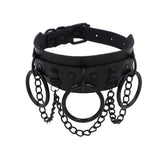 Men's Jewellery: PU Leather Collar Necklace Lock Chain Necklace for Women Fashion Neck Sleeve