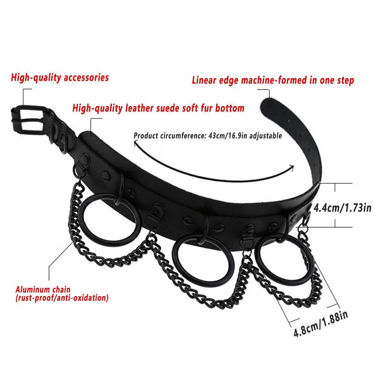 Men's Jewellery: PU Leather Collar Necklace Lock Chain Necklace for Women Fashion Neck Sleeve