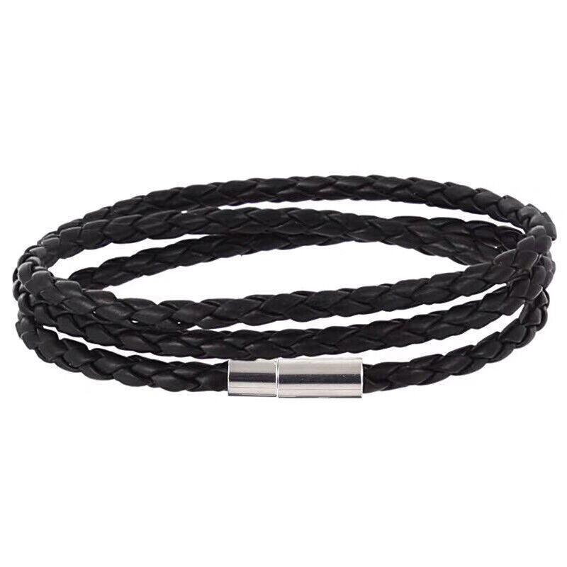 Wellness Accessories: 1Pc New Fashion Men Women Three Laps Pu Leather Bracelet Wristband Bangle Punk - Dark Brown