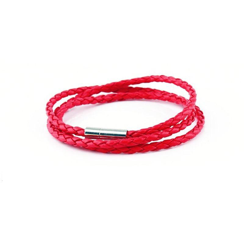 Wellness Accessories: 1Pc New Fashion Men Women Three Laps Pu Leather Bracelet Wristband Bangle Punk - Dark Brown