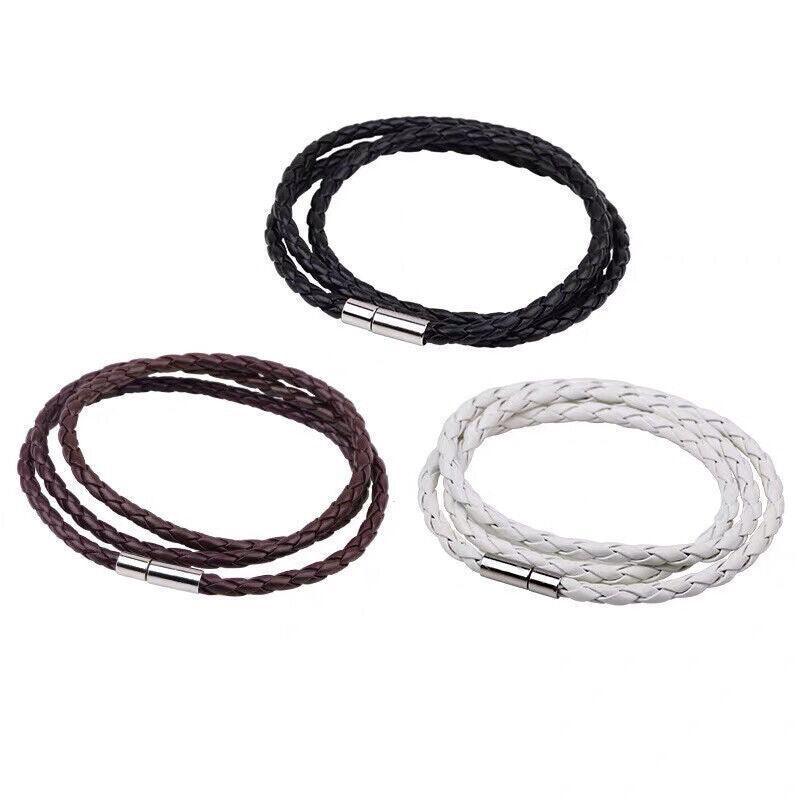 Wellness Accessories: 1Pc New Fashion Men Women Three Laps Pu Leather Bracelet Wristband Bangle Punk - Red