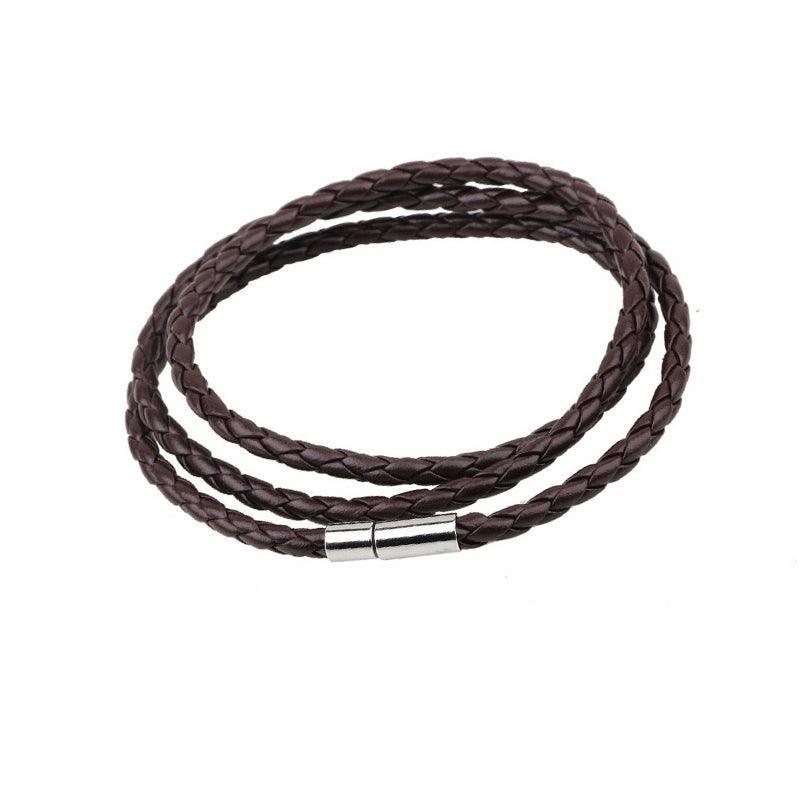 Wellness Accessories: 1Pc New Fashion Men Women Three Laps Pu Leather Bracelet Wristband Bangle Punk - Red