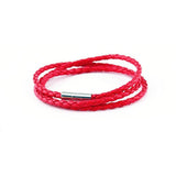 1Pc New Fashion Men Women Three Laps Pu Leather Bracelet Wristband Bangle Punk - White