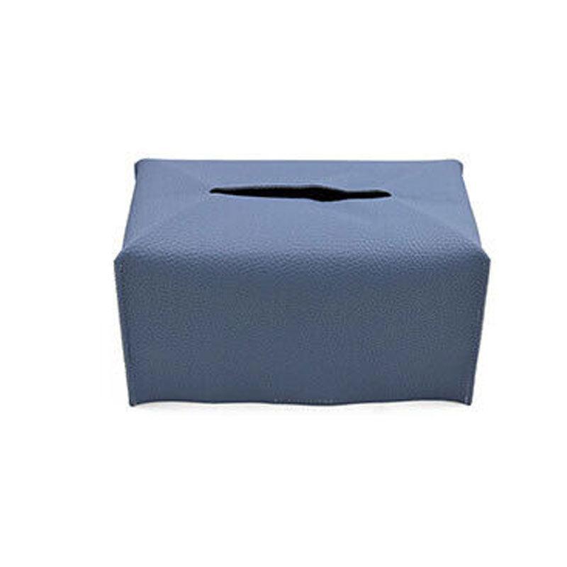 Toilet Paper Holders: Large Size Tissue Box Dispenser Paper Holder Napkin Case Pu Leather Cover - Black