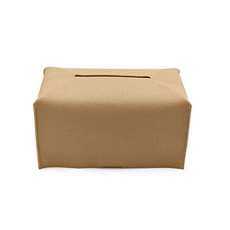 Toilet Paper Holders: Large Size Tissue Box Dispenser Paper Holder Napkin Case Pu Leather Cover - Black