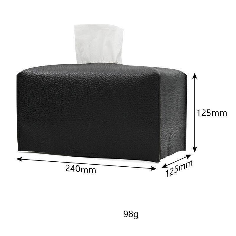 Toilet Paper Holders: Large Size Tissue Box Dispenser Paper Holder Napkin Case Pu Leather Cover - White