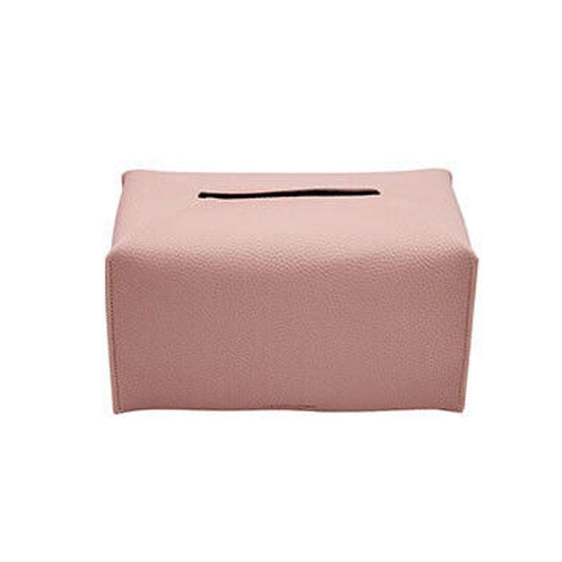 Toilet Paper Holders: Large Size Tissue Box Dispenser Paper Holder Napkin Case Pu Leather Cover - White