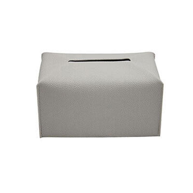 Toilet Paper Holders: Large Size Tissue Box Dispenser Paper Holder Napkin Case Pu Leather Cover - White