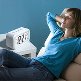 Clothing & Wardrobe Storage: Digital Bedside Led Snooze Alarm Clock Time Temperature Day/Night Desktop Clock - White