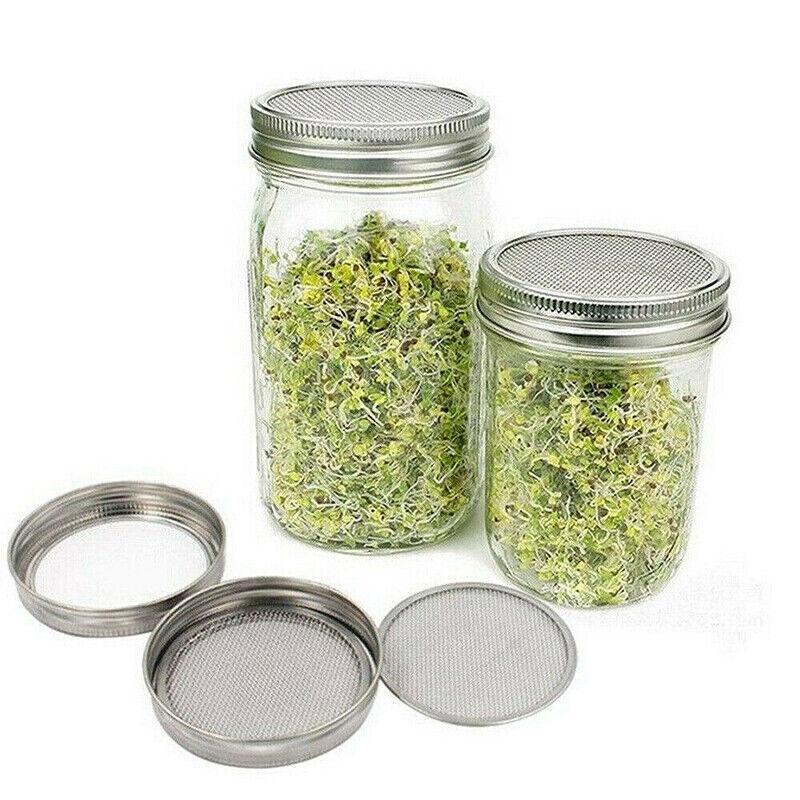 Outdoor Lights: Seed Sprouting Lids Tools Strainer Screen Kits For Wide Mouth Mason Canning Jar - 1SET