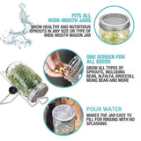 Outdoor Lights: Seed Sprouting Lids Tools Strainer Screen Kits For Wide Mouth Mason Canning Jar - 1SET
