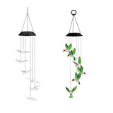 Other Outdoor Lights: Wind Chimes Solar Powered Led Lights Changing Hanging Garden Yard Outdoor Decor - Hummingbird