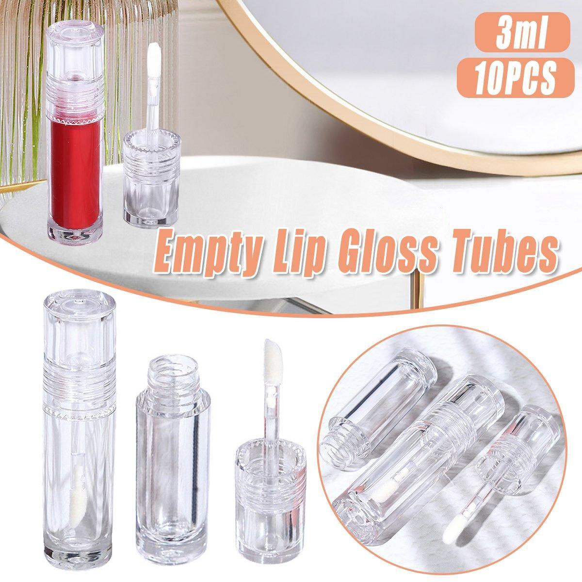 Cosmetic & Toiletry Bags: 10pcs 3ml Transparent Lip Gloss Tubes Small Capacity Lip Glaze Containers