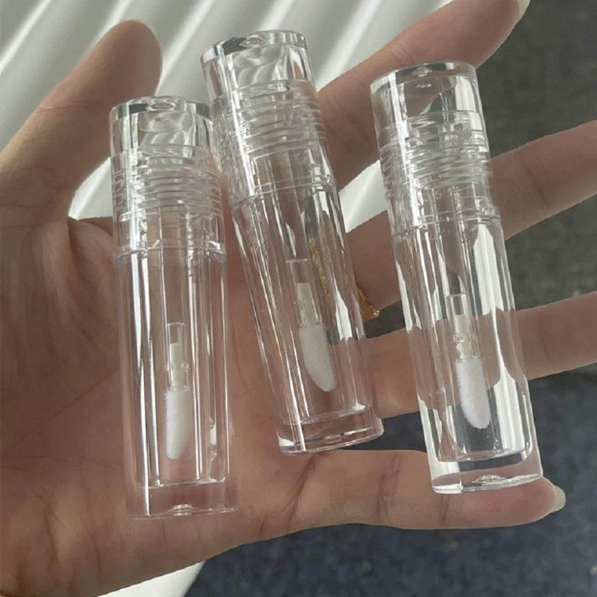Cosmetic & Toiletry Bags: 10pcs 3ml Transparent Lip Gloss Tubes Small Capacity Lip Glaze Containers