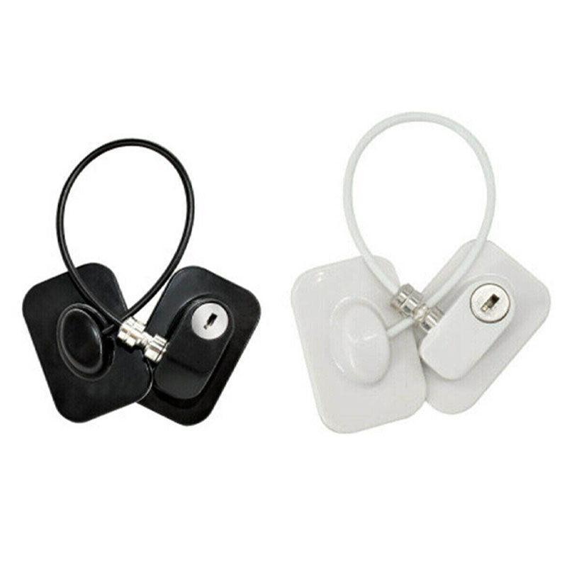 Safety Gates & Safety Accessories: Refrigerator Lock with Keys for Fridge Cabinet Window Door and Drawer Latch Use - Black