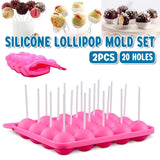 2pcs 20 Holes Round Silicone Moulds for Lollipop Candy Making Baking Tools