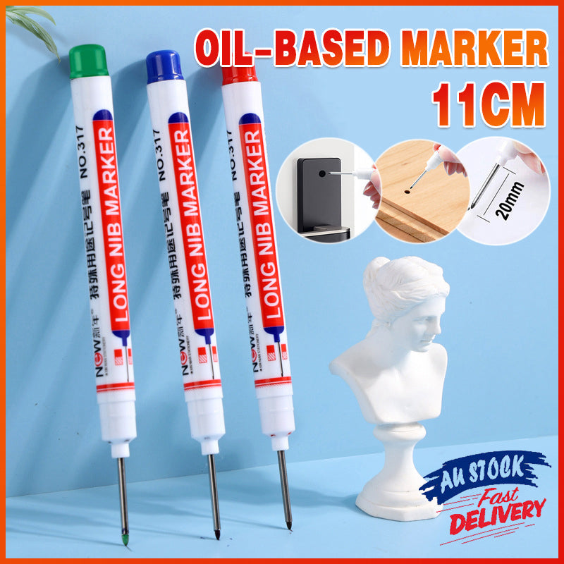 Pens & Pencils: 6Pcs Long Head Deep Hole Long Nosed Marker Multifunction Marker Deep Drill Hol