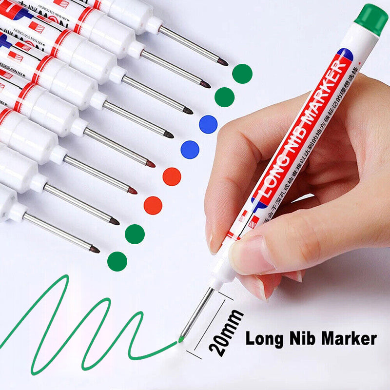 Pens & Pencils: 6Pcs Long Head Deep Hole Long Nosed Marker Multifunction Marker Deep Drill Hol