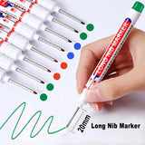6Pcs Long Head Deep Hole Long Nosed Marker Multifunction Marker Deep Drill Hol