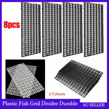 8Pcs Plastic Fish Grid Divider Durable  Holder Fish Tank Tray Egg Crate Aquarium - White