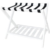 Clothing & Wardrobe Storage: Foldable Luggage Rack Stand Portable Black Storage Shelf for Bedroom Travel