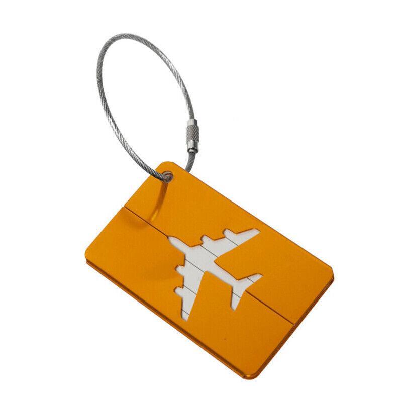 Suitcases: Luggage Tag Aluminum Travel Baggage Suitcase Identity Address Name Label Cards - Black