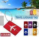 Suitcases: Luggage Tag Aluminum Travel Baggage Suitcase Identity Address Name Label Cards - Blue