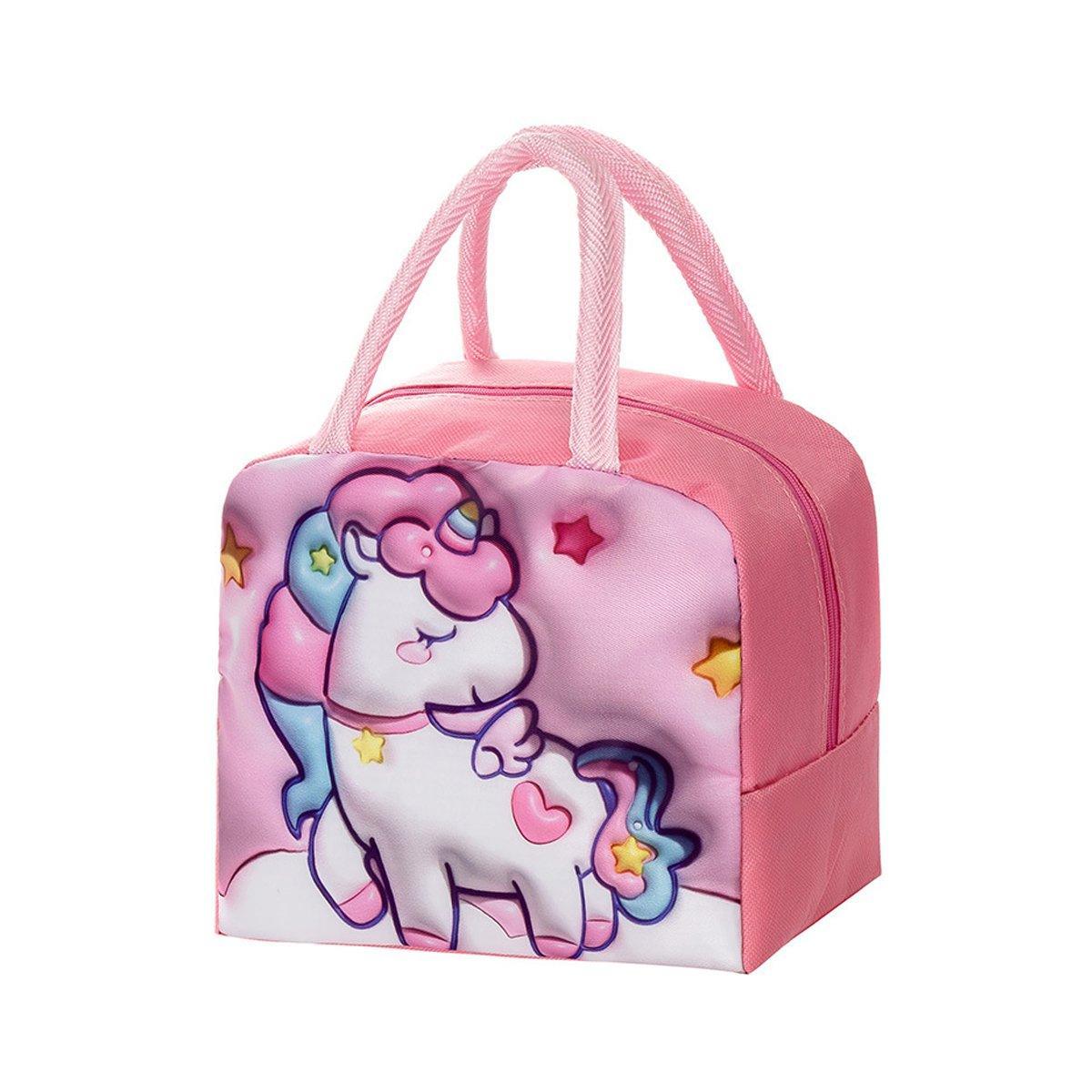 Kid's Lunch Boxes & Bags: Cute 3D Cartoon Insulated Lunch Bag Oxford Fabric Bento Tote for School Use - Orange Tiger