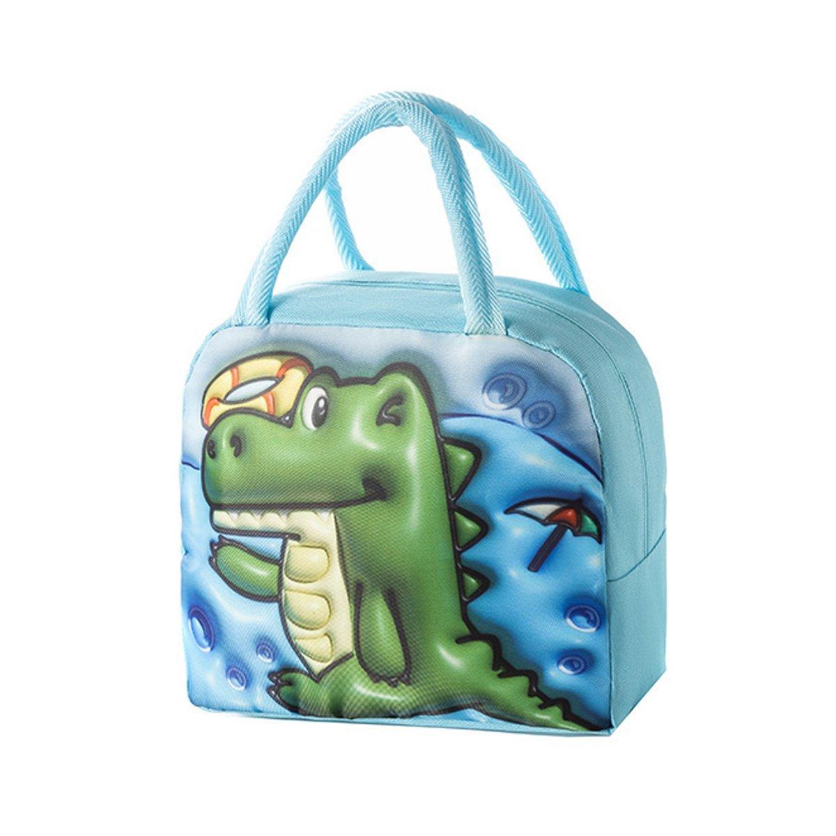 Kid's Lunch Boxes & Bags: Cute 3D Cartoon Insulated Lunch Bag Oxford Fabric Bento Tote for School Use - Orange Tiger