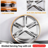 Cooler bags: Multi Compartment Lunch Box with Lid Five Compartments Food Storage Fruit Plate
