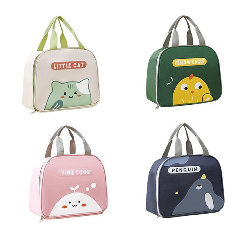 Cooler bags: Cute Cartoon Lunch Bag Reusable Insulated School Lunch Box Cooler Tote Boy Girl - Navy