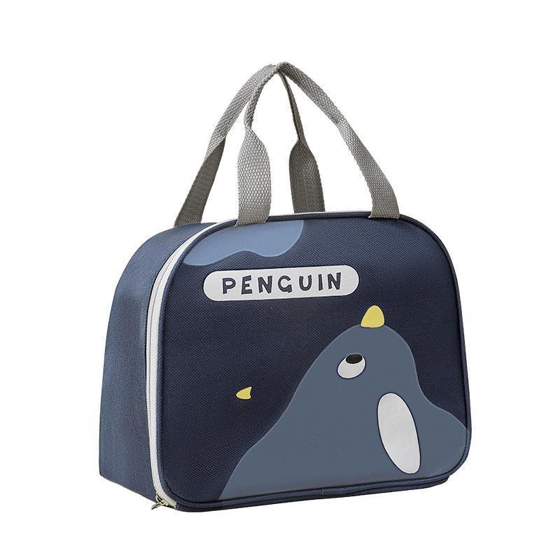 Cooler bags: Cute Cartoon Lunch Bag Reusable Insulated School Lunch Box Cooler Tote Boy Girl - Navy
