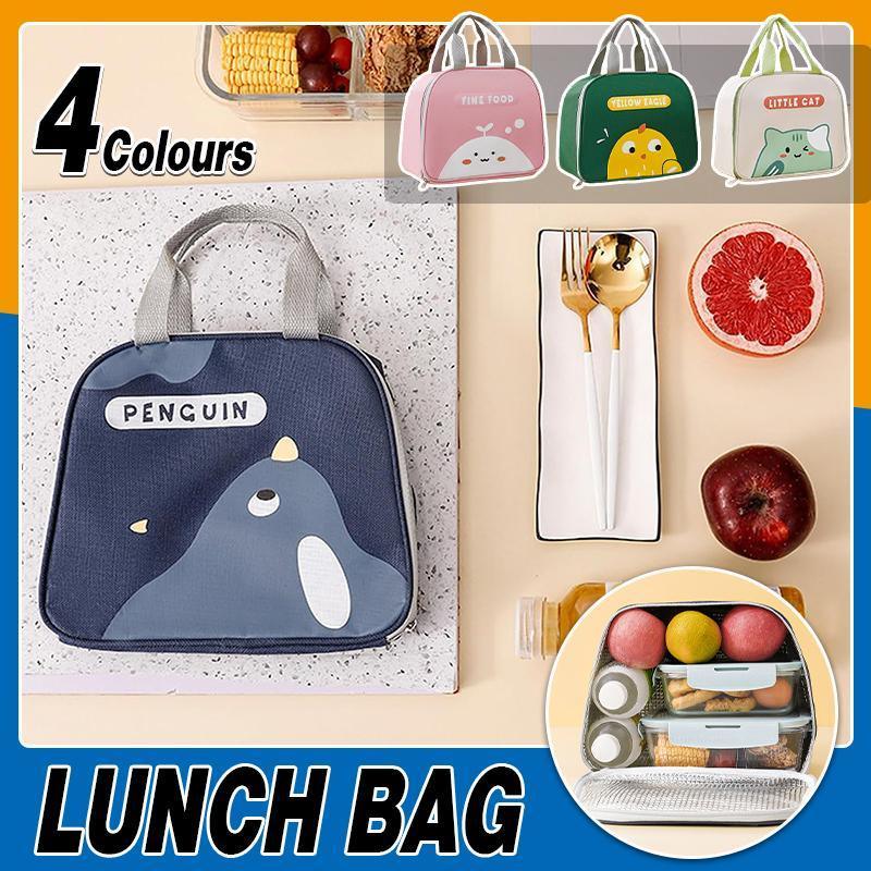 Cooler bags: Cute Cartoon Lunch Bag Reusable Insulated School Lunch Box Cooler Tote Boy Girl - Pink