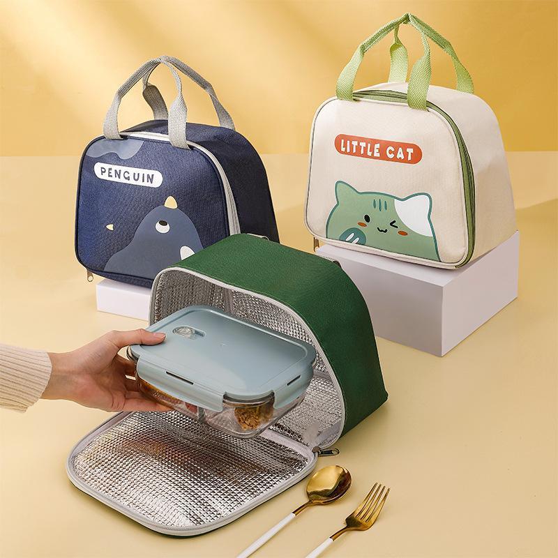 Cooler bags: Cute Cartoon Lunch Bag Reusable Insulated School Lunch Box Cooler Tote Boy Girl - Pink