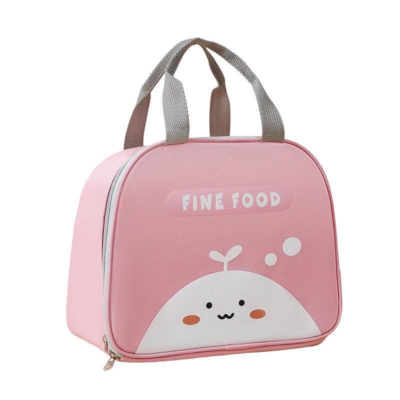 Cooler bags: Cute Cartoon Lunch Bag Reusable Insulated School Lunch Box Cooler Tote Boy Girl - Pink
