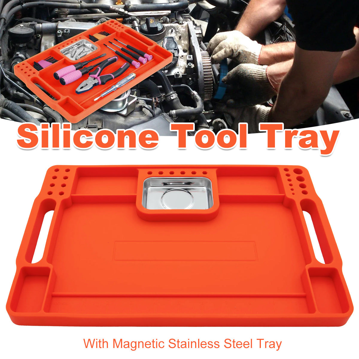Tool Boxes: Silicone Tool Tray Silicone Tool Part Tray Organizer Workshop Garage Accessories