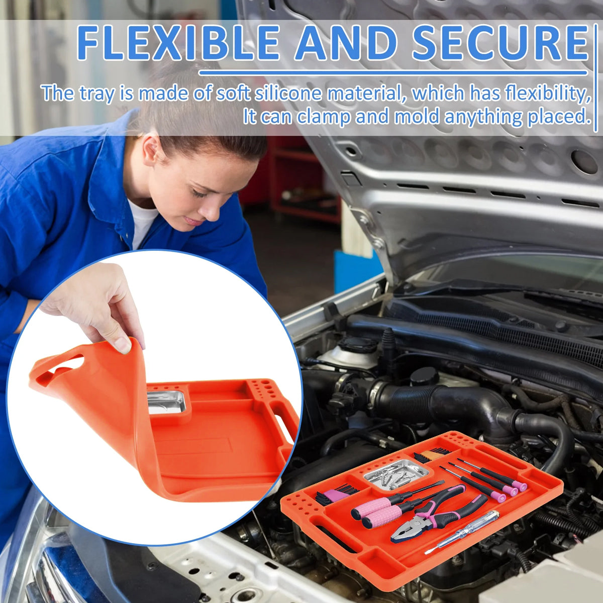 Tool Boxes: Silicone Tool Tray Silicone Tool Part Tray Organizer Workshop Garage Accessories