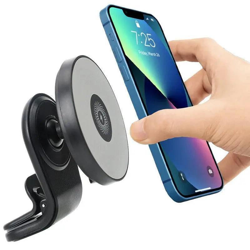 Laptop Stands: Wireless 15W Magnetic Car Mount Holder Charger For Iphone 13 12 Pro Max Magsafe - Black