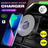 Laptop Stands: Wireless 15W Magnetic Car Mount Holder Charger For Iphone 13 12 Pro Max Magsafe - White