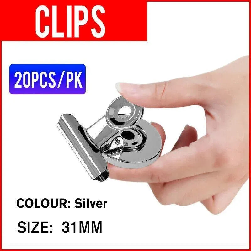 Magnetic Bulldog Clips 20PCS Strong Fridge Memo Holders for Home Office School
