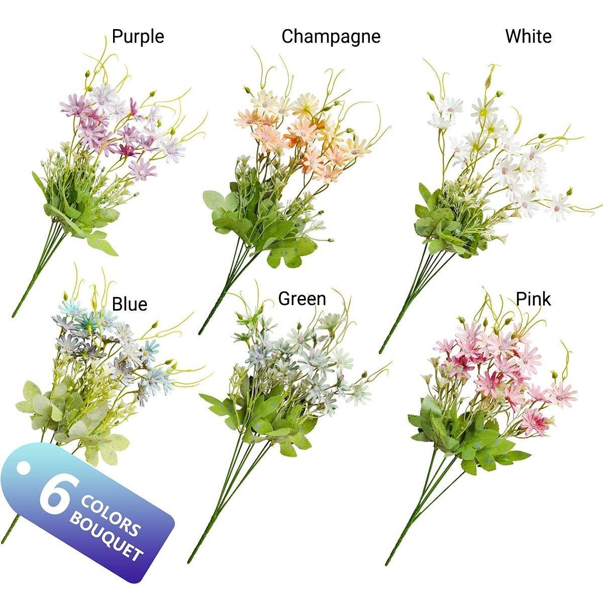 Artificial Flowers & Plants: 6x Artificial Small Soft Chrysanthemum Home Office Daisy Flower Party Decor DIY